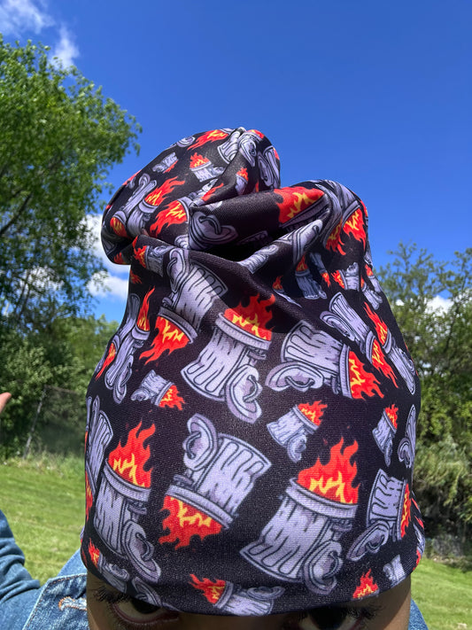 SUBLIMATED OVERALL TRASH  BEANIE